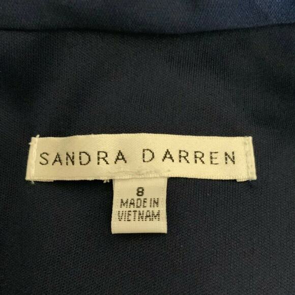 Sandra Darren Womens Sz 8 Sheath Stretch Pleated Capped Sleeves Casual Dress NEW - Picture 7 of 9